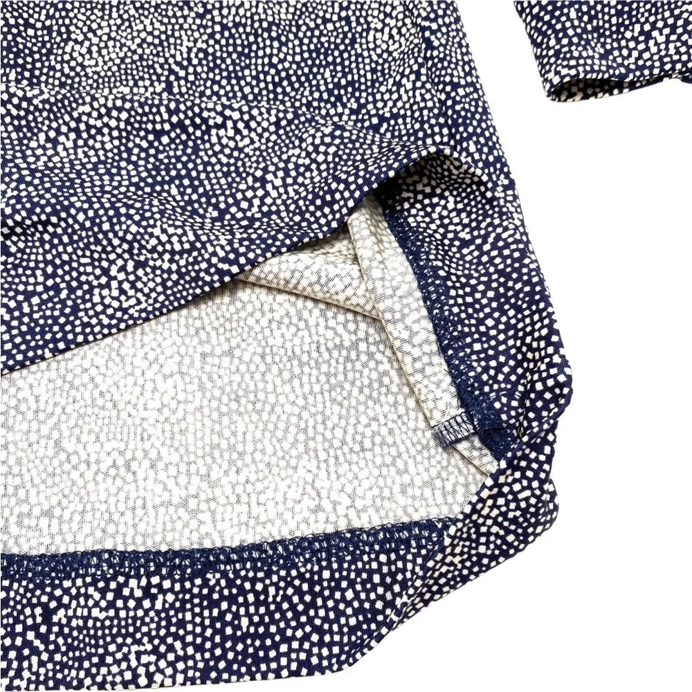 TORY Burch Silk Beaded Neck Dots Print Tunic Top in Blue Size S